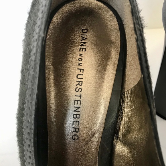 Diane Von Furstenberg Green Ponyhair Heels Size 9M - Picture 6 of 8